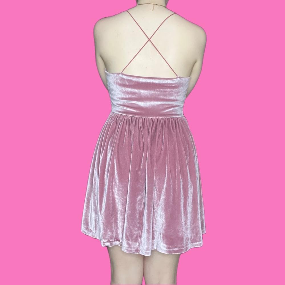 💗Pink Velvet Dress💗 - Picture 3 of 3